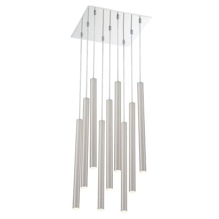 Z-Lite Forest 9 Light Island/Billiard, Chrome & Brushed Nickel 917MP24-BN-LED-9SCH